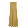 thumbnail image 4 of Women's Linen Dress Sleeveless Loose Summer Dresses Casual Maxi Dress with Pockets, 4 of 5