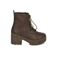 thumbnail image 2 of New Women Indulge Mona I Faux Suede Platform Lug Sole Block Heel Combat Bootie, 2 of 7