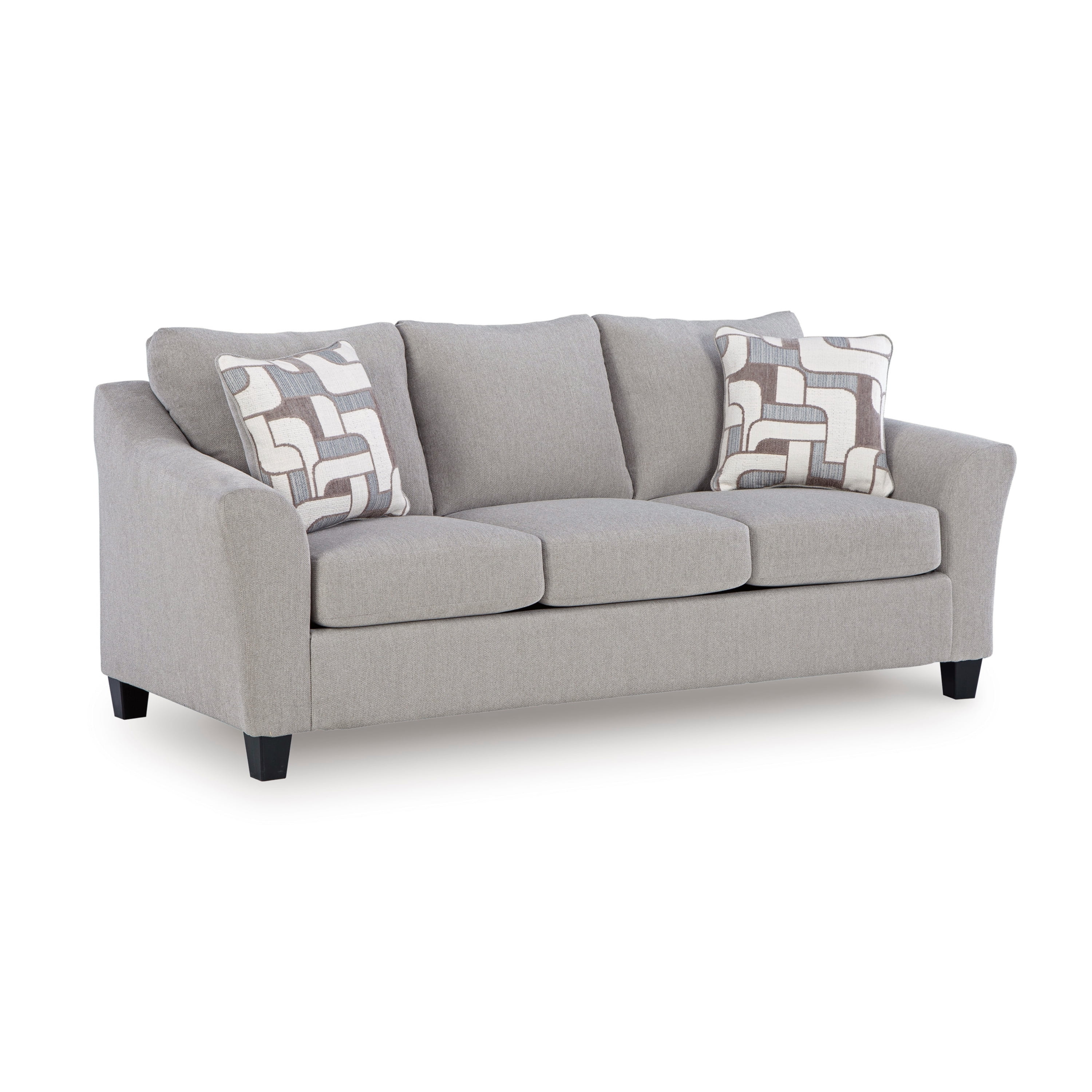 Roundhill Furniture Elaris Contemporary Flared Arm Sofa with Soft Chenille Upholstery, Taupe