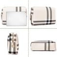 thumbnail image 3 of Bolsa de maquillaje Jessyline, grande, lujosa, de piel vegana, color beige, 3 of 6