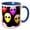 Blue/White, variant on 3drose, Aliens, 11oz Two-tone Yellow Mug