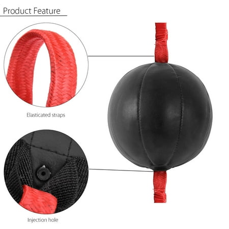 Double End Speedball Boxing Training Fitness Punch PU Speed Ball Punching Bag with Strap Hook ...