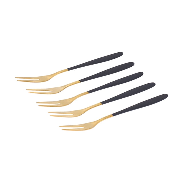 Mini tenedor, 5 piezas, tenedor de fruta, tenedor de postre de acero inoxidable, elegante y moderno