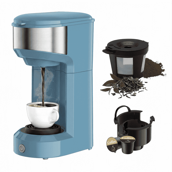 Kozeewarm Coffee Maker, Single Serve Brewer for K Pod & Ground-Blue