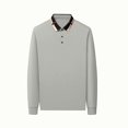 thumbnail image 5 of YOIAVAIOY Mens Contrast Collar Sweatshirt Long Sleeve Button Neck Pullovers Lightweight Slim Fit Pullover Sweatshirts Casual Business Polos White XL, 5 of 8