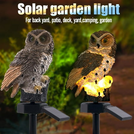 

Lieteswe 2PCS LED Garden Lights Solar Night Lights Owl Shape Solar-Powered Lawn Lamp