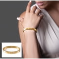 thumbnail image 2 of B.Tiff 8-Stone Bold Bangle Bracelet [Gold, Small], 2 of 4