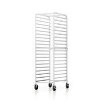 Topcobe 20-Tier Bun Pan Speed Rack with Lockable Rubber Wheels, Commercial Bun Pan Bakery Rack, Silver