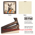 thumbnail image 4 of 2D Flat - 1pc Classic Easter Bunny Holding Carrot WoodFramed Sign, 2D Flat, Vintage Style, 8x8inch, for Easter Celebration, Springtime, Wall Decoration, Multipurpose Use, 2D Flat, 4 of 9