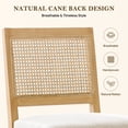 thumbnail image 3 of Dining Chairs Set of 2, Farmhouse Rattan Kitchen Chairs with Cane Back, LEGAHOME Upholstered Beige Dining Room Chairs, Wood Side Chair for Kitchen Dining Room, 3 of 10