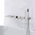 thumbnail image 4 of SUMERAIN Wall Mount Tub Faucet with Hand Shower,Brushed Nickel Contemporary High Flow Tub Faucet with Wide Waterfall Spout and Handheld, 4 of 9