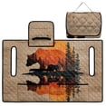 thumbnail image 5 of Whosucclay Abstract Rustic Deer Golf Cart Blanket Golf Cart Accessories, 4 Storage Pockets Golf Cart Seat Towel for Club Car Ds Precedent Tempo EZGO 2 Person Carts, 5 of 9