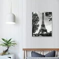 thumbnail image 4 of Creowell Canvas Wall Art Prints Paris Travel Print Black And White Eiffel Tower Paris Print Paris Coordinates  Kitchen Dining Room Wall Home Decoration 16x20 in/12x16 in, 4 of 5