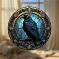 thumbnail image 6 of HmNPlay Gothic Crow Hanging Decor - Stained Glass Bird Acrylic Suncatcher Ornament for Window, Home, Halloween Decorations - Lightweight & Durable (1pc)​, 6 of 6