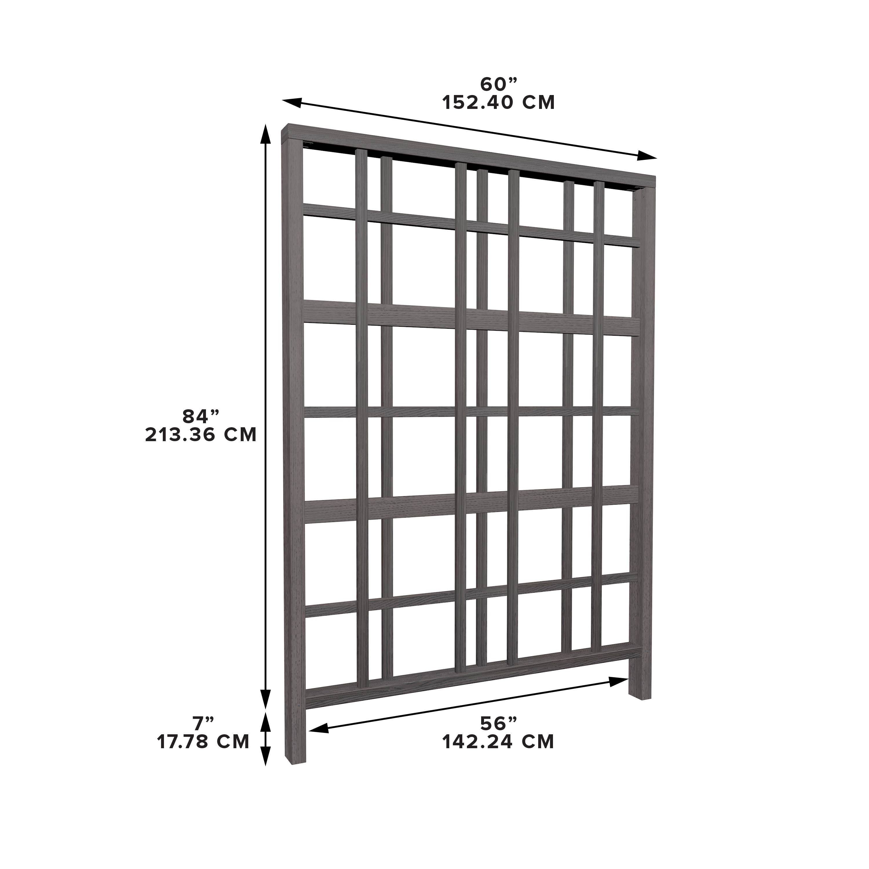Vita Urbana 60" L x 84" H Modern Vinyl Trellis,Espresso Brown, VT17531