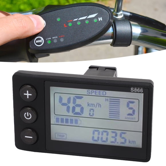 Panel de Pantalla Lcd de Bicicleta Eléctrica, Diseño de retroiluminaciónica de bicicleta eléctrica S866 Pantalla lcd 22.2 mm de diámetro de soporte paraparar impermeable