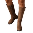 thumbnail image 5 of Willtoo Women's Knee High Boots, Side Zipper Low Heel Tall Boots Vintage Faux Suede Round Toe Knee High Dress Long Boot Fall Winter Casual Fashion Boots, 5 of 6