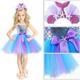 thumbnail image 4 of KAWELL Mermaid Tutu Dress Birthday Party Halloween Princess Costume with Headband (Purple), 4 of 5
