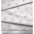thumbnail image 3 of Soimoi Red Poly Georgette Fabric Fashion Accessories & Heart Printed Fabric 1 Yard 52 Inch Wide, 3 of 3