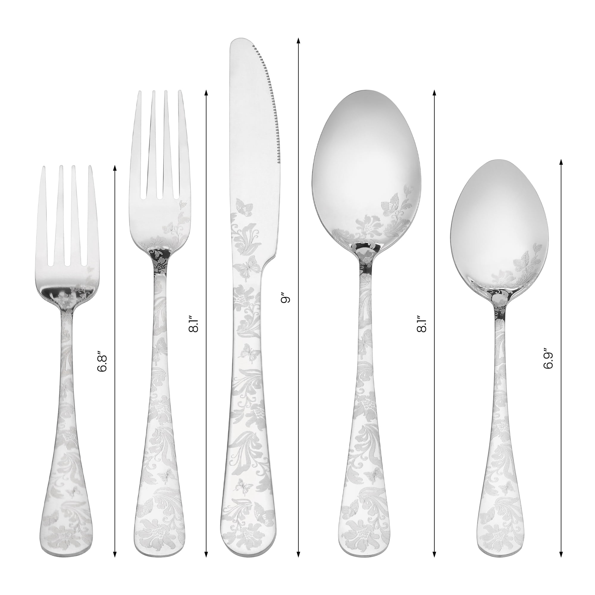 Unique Bargains 20 Pieces Stainless Steel Silverware Set Flatware Set Silver