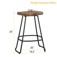 thumbnail image 3 of Swivel Bar Stools Set of 2 Industrial Metal Counter Height Barstools with Wood Top, 3 of 5