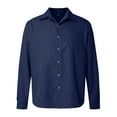 thumbnail image 2 of Caqnni Men's Business Dress Shirts Long Sleeve Regular Fit Dress Shirt Textured Casual Button Down Shirts (Navy,L), 2 of 3