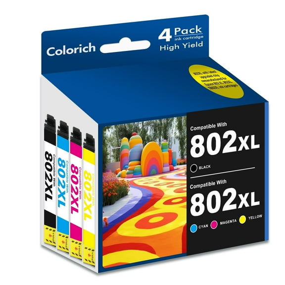 802XL Ink Cartridge Compatible for Epson 802 T802 T802XL WF-4740 WF-4720 WF-4730 Printer Pack of 4