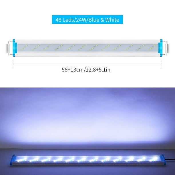 Luz de acuario ultradelgada luz azul y blanca luz agua césped paisajismo ecológico tanque marco luz Mini pecera 4 filas luz LED