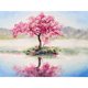 thumbnail image 1 of Cuadros Decorativos Kit de pintura de diamantes 5D, árbol de cerezo, taladro redondo completo, imagen de mosaico DIY, arte para el hogar Ehuebsd Nuevos Originales, 1 of 8