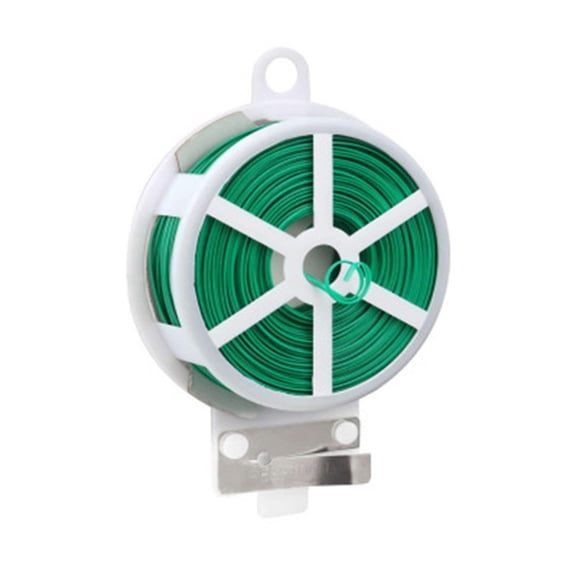 Garden Twist Ties Green Plastic Coated Wire Garden Twist Tie Ties with Cutter for Gardening Home