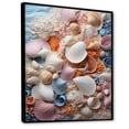 thumbnail image 2 of Designart "Serenity Pastoral White Seashells" Animals Floater Framed Wall Art Print, 2 of 7