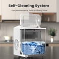 thumbnail image 3 of CONCETTA Countertop Ice Maker, 9pcs in 6 Mins, 26lbs/24H ,Bullet Ice Maker with Ice Scoop and Basket, White, 3 of 9