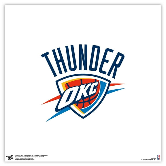 Gallery Pops NBA Oklahoma City Thunder - Global Logo Wall Art, Unframed Version, 12" x 12"
