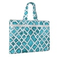 thumbnail image 2 of Handbag File Bag 15×10.6in Large Capacity Double Pocket Designed For Work Travel Travel Shopping Turquoise Moroccan Trellis Hand-Drawn Sketch_3, 2 of 8