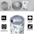thumbnail image 4 of Pioneer Flower Floral Print Pattern 20oz Skinny Tumbler with Straw & Lid, Double Wall Vacuum Insulated Cup, Leak-Proof, Cup Holder Friendly, Hot 6H Cold 12H, 4 of 6