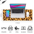 thumbnail image 5 of Long Mouse Pads for Desk,Yellow and Black Of Leopard Print Desk Mats on Top Of Desks, Desk Mouse Pad Extra Large with 3mm Non-Slip Base and Stitched Edge for Gaming,Office,Work,Home 31.5"x11.8", 5 of 6