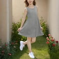 thumbnail image 7 of Girls' Summer Dresses Sleeveless Tank Dress Kids Casual Loose Crewneck Grey Beach Sundress 13-14 Years, 7 of 7