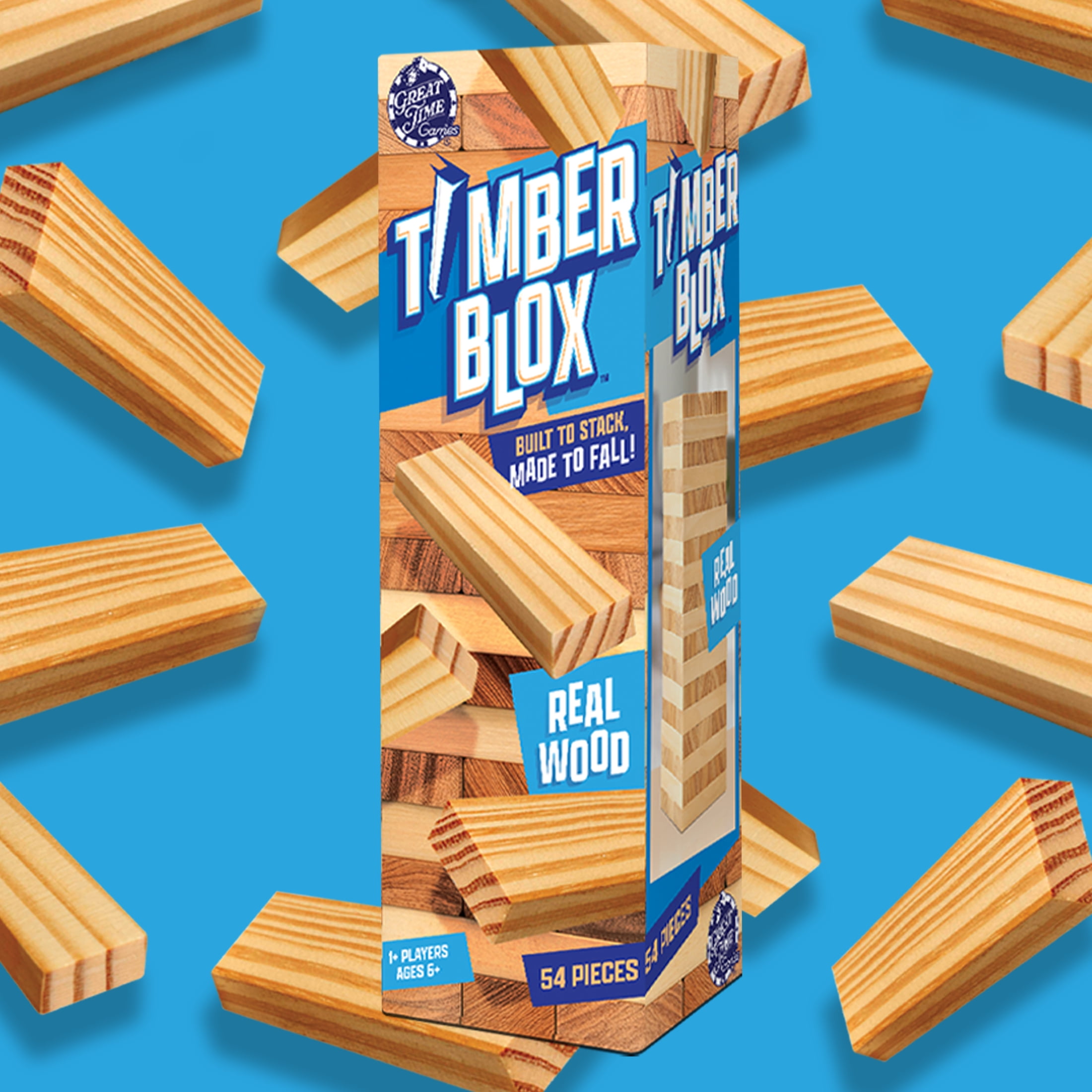 Timber Blox Wooden Stacking Game for Kids and Adults by Great Time Games (Walmart Exclusive)