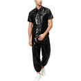 thumbnail image 2 of vastwit Men Plastic Oversized Shirts Pants Set Waterproof Two-piece Outfit Sweat Suit Jogging Sportswear Black XXL, 2 of 6