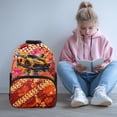 thumbnail image 3 of POLERO Comfortable Backpack for Daypack Shopping, Polyester Soft Large Capacity Backpack, Orange Sports Car Splatter, 3 of 10