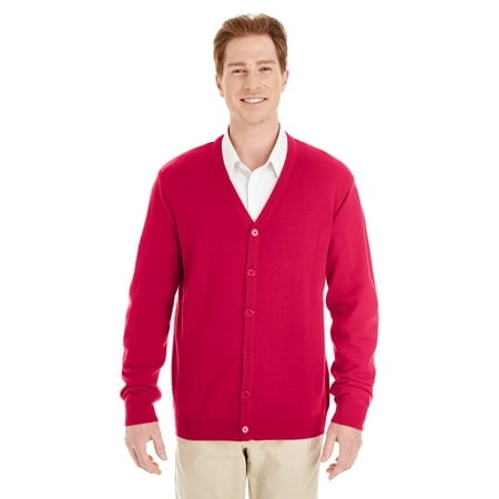 Harriton Men's Pilblocâ„¢ V-Neck Button Cardigan Sweater
