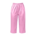 thumbnail image 5 of FchengtaiS Womens Satin Capri Pajamas Pants Elastic Waist Sleep Pants Lounge Pj Bottoms Soft Loungewear, 5 of 6