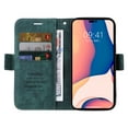thumbnail image 3 of for iPhone 14 Pro Max Leather Wallet Case, Magnetic Closure Premium Leather with Card Slots Kickstand Lanyard Outerside Slide Pocket Shockproof Purse Case For iPhone 14 Pro Max, Green, 3 of 7