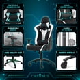 thumbnail image 3 of CAPHAUS Commercial Grade Gaming Chair, Upgraded Cylinder & 3D Armrest, Ergonomic Video Game Chair, Adjustable Height Office Chair, Racing Swivel Recliner, Headrest & Lumbar Support, Red, 3 of 9