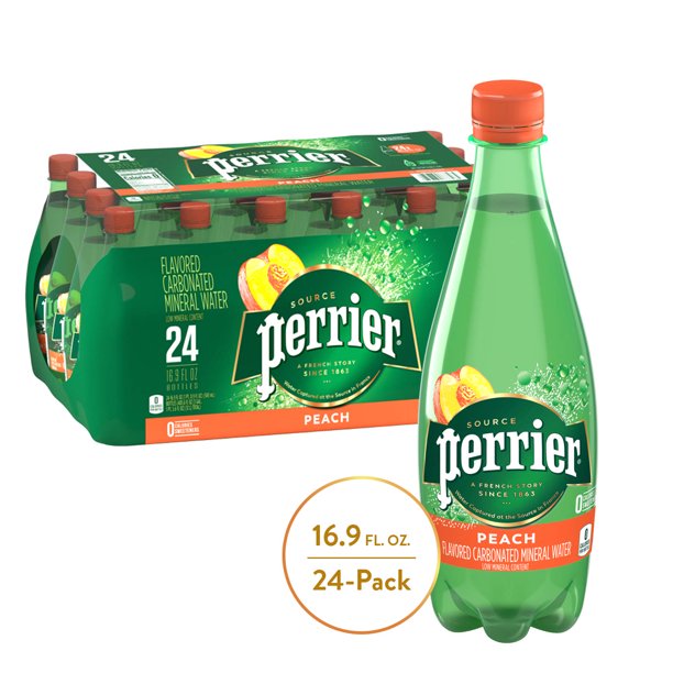 Perrier Peach Flavored Carbonated Mineral Water, 16.9 fl oz. Plastic