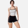 thumbnail image 6 of Women's High Waist Biker Shorts with Contrast Piping and Seamless Stretch Fabric - Small, Black, 6 of 6