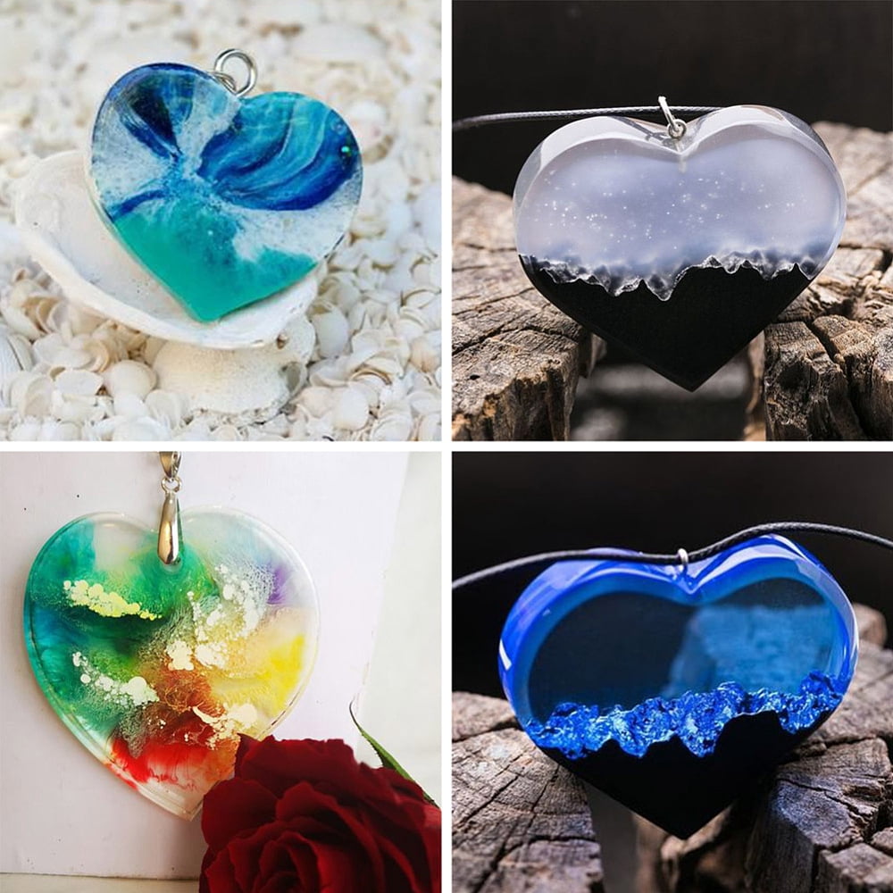 DIY Keychain Molds Making Including Resin Molds Iron Keychain Ring and 304 Stainless Steel Jump Rings For UV Resin Epoxy Resin Craft Making Heart with Mandala Letter Platinum 185x203x6mm