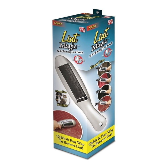 Lint Magic Self Cleaning Lint Brush - Retire el polvo de pelusa Pelo de mascota de suéteres Mantas Alfombras para Office Home Car Novel Brands 12611