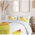 thumbnail image 6 of Animal Duvet Cover Sets, Cartoon Little Fox Sniffing a Flower on Plain Background, Bedding Set with 2 Duvet Covers & 4 Pillowcases, 2 Pack King Size, Pastel Yellow Dark Pink, by Ambesonne, 6 of 7