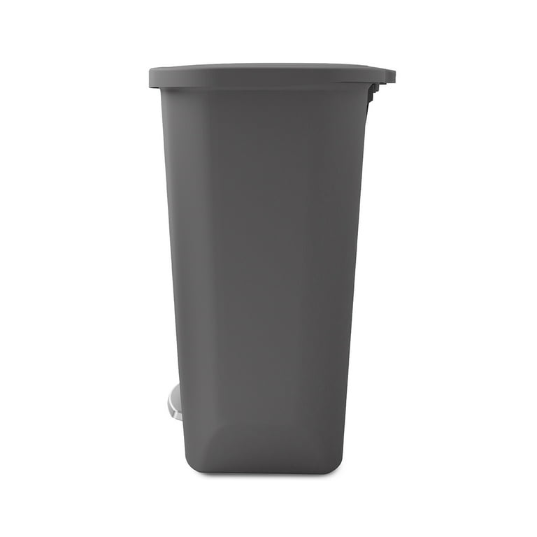 Glad Plastic Kitchen Step Garbage Can, 20 gal, Gray